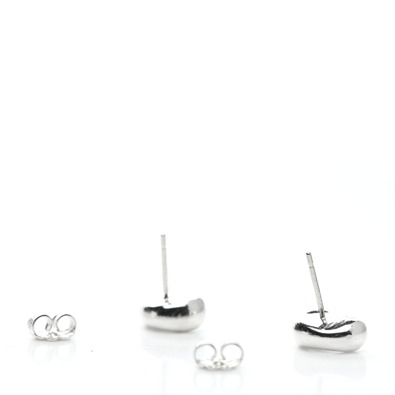 Tiffany Sterling Silver 9mm Elsa Peretti Bean Earrings 3 of 4