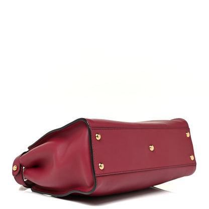 Fendi Vitello Seta Shiny Nappa Vitello Mirror Crystal Monster Eyes Medium Peekaboo Iconic Satchel Amarena Fiamma 5 of 14