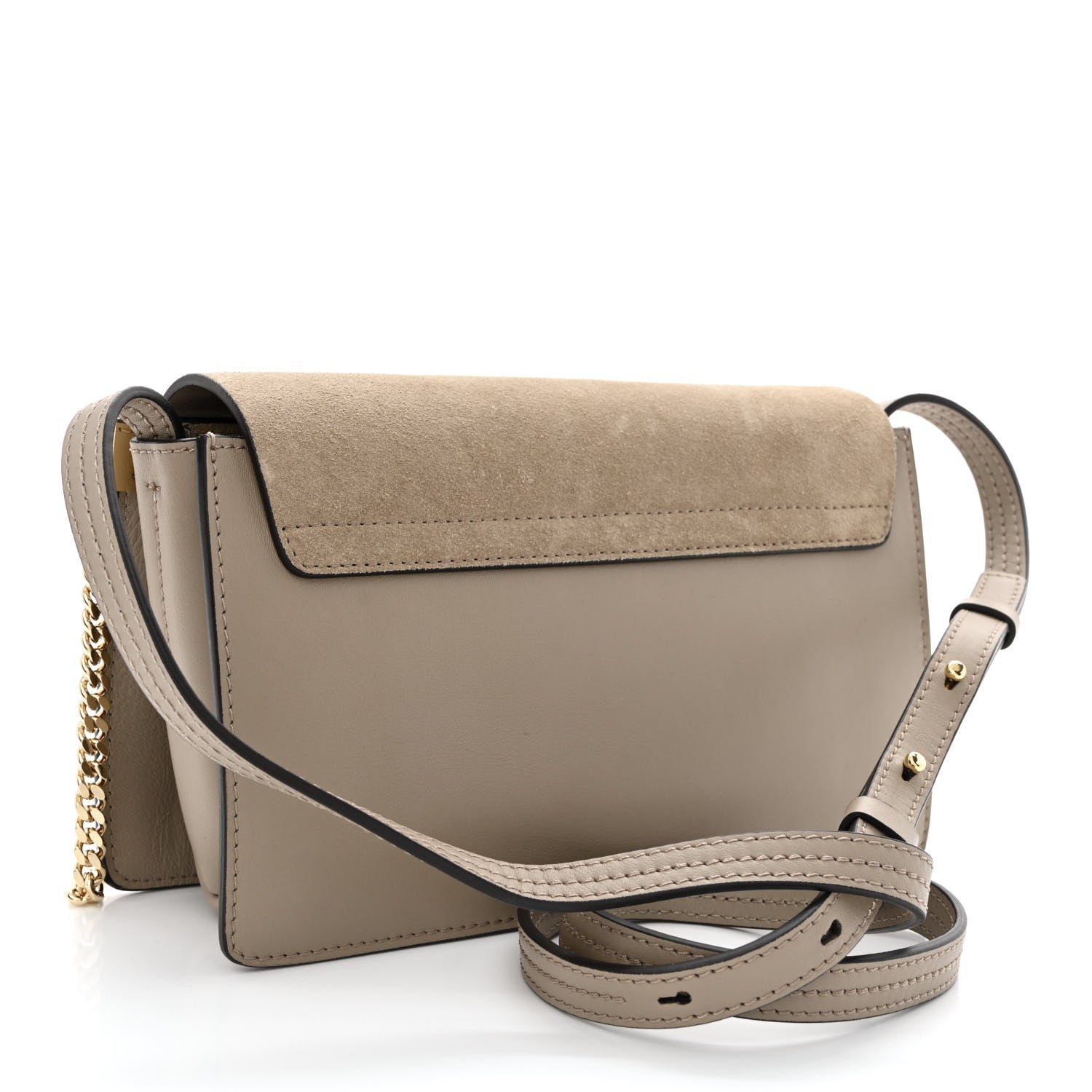Chloe Suede Calfskin Small Faye Shoulder Bag Motty Grey 3 of 10
