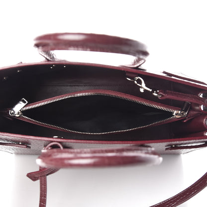 Saint Laurent Calfskin Crocodile Embossed Small Sac de Jour Rouge Legion 5 of 11