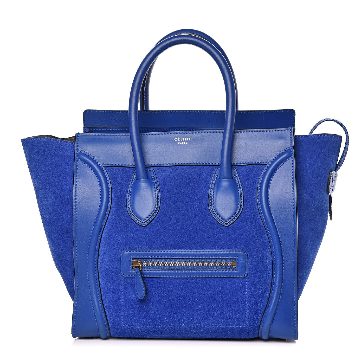 Celine Smooth Calfskin Suede Mini Luggage Royal Blue 1 of 16