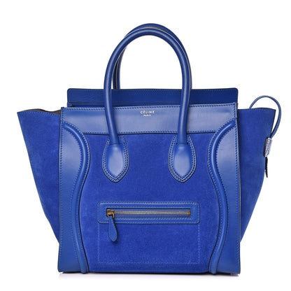 Celine Smooth Calfskin Suede Mini Luggage Royal Blue 1 of 16