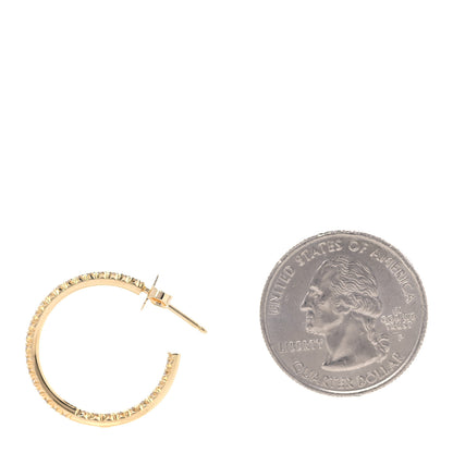 Tiffany 18K Yellow Gold Diamond Medium Metro Hoop Earrings 2 of 7