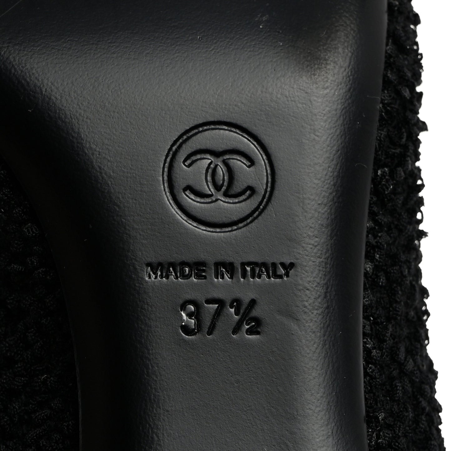 Tweed Patent Calfskin Pumps 37.5 Black