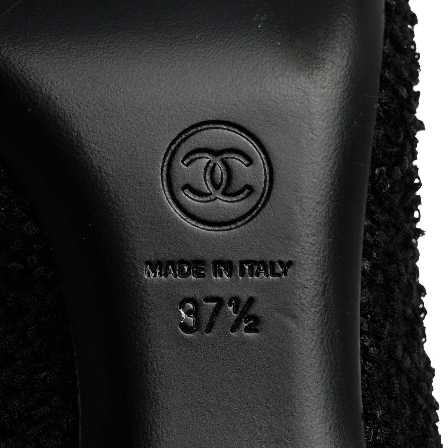 Chanel Tweed Patent Calfskin Pumps 37.5 Black 8 of 8