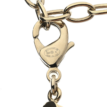 Chanel Metal Crystal CC Choker Necklace Gold 4 of 5