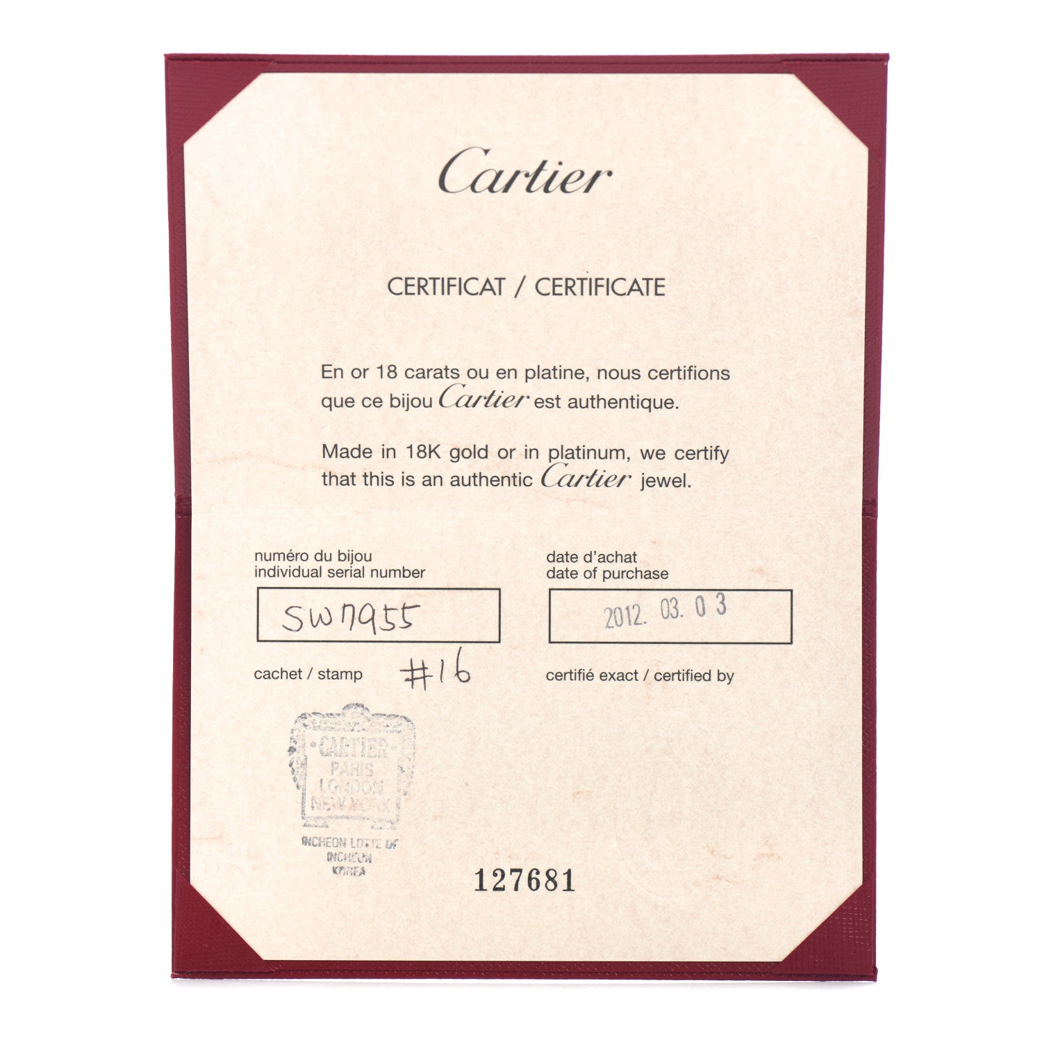 Cartier 18K White Gold LOVE Bracelet 16 5 of 6