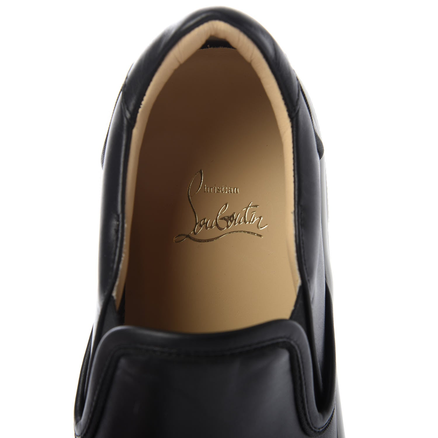 Christian Louboutin Calfskin Slip On Flat Sneakers 39.5 Black 7 of 8