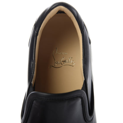 Christian Louboutin Calfskin Slip On Flat Sneakers 39.5 Black 7 of 8