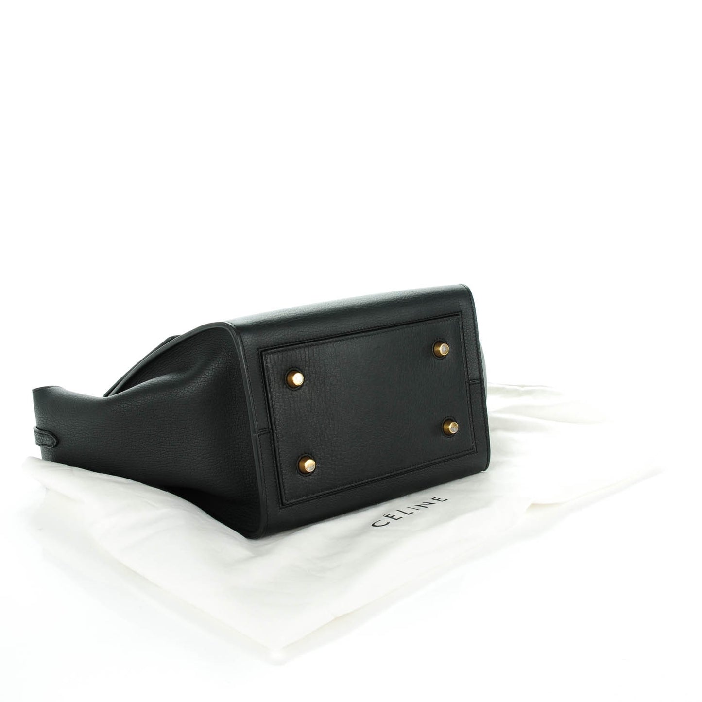 Crisped Calfskin Small Tie Knot Tote Black