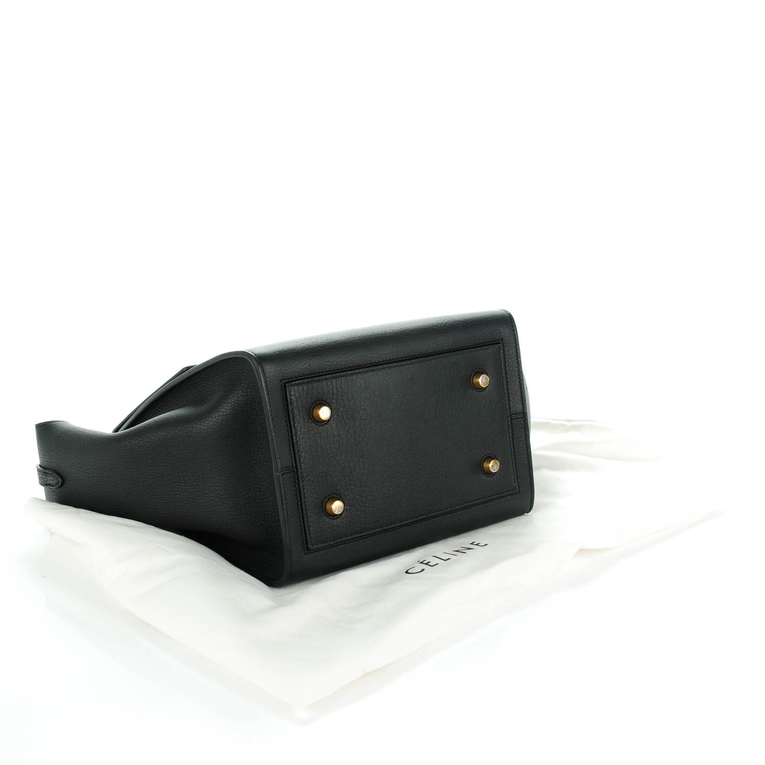 Celine Crisped Calfskin Small Tie Knot Tote Black 4 of 7