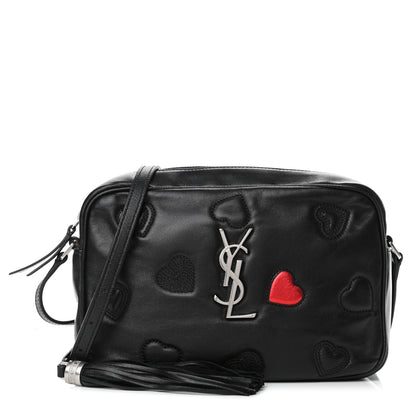 Saint Laurent Calfskin Heart Embossed Monogram Lou Camera Bag Black 1 of 4