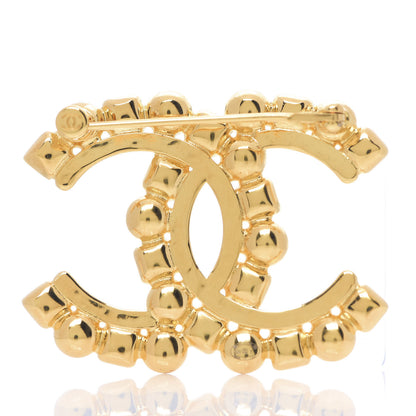 Chanel Pearl Crystal CC Brooch Gold 2 of 3