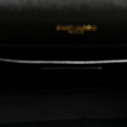 Saint Laurent Grain De Poudre Textured Mixed Matelasse Triquilt Medium Monogram Satchel Black 5 of 9
