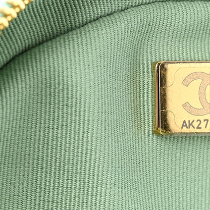 Chanel Caviar Quilted Small Round Vanity With Chain Light Green 7 of 11