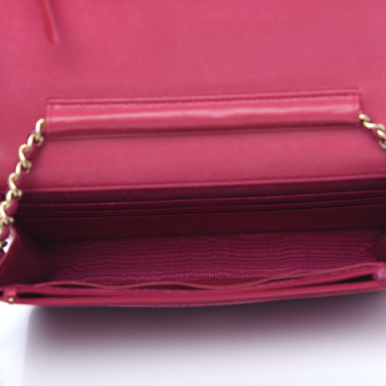 Chanel Caviar Timeless CC Wallet On Chain WOC Dark Fuchsia 4 of 12
