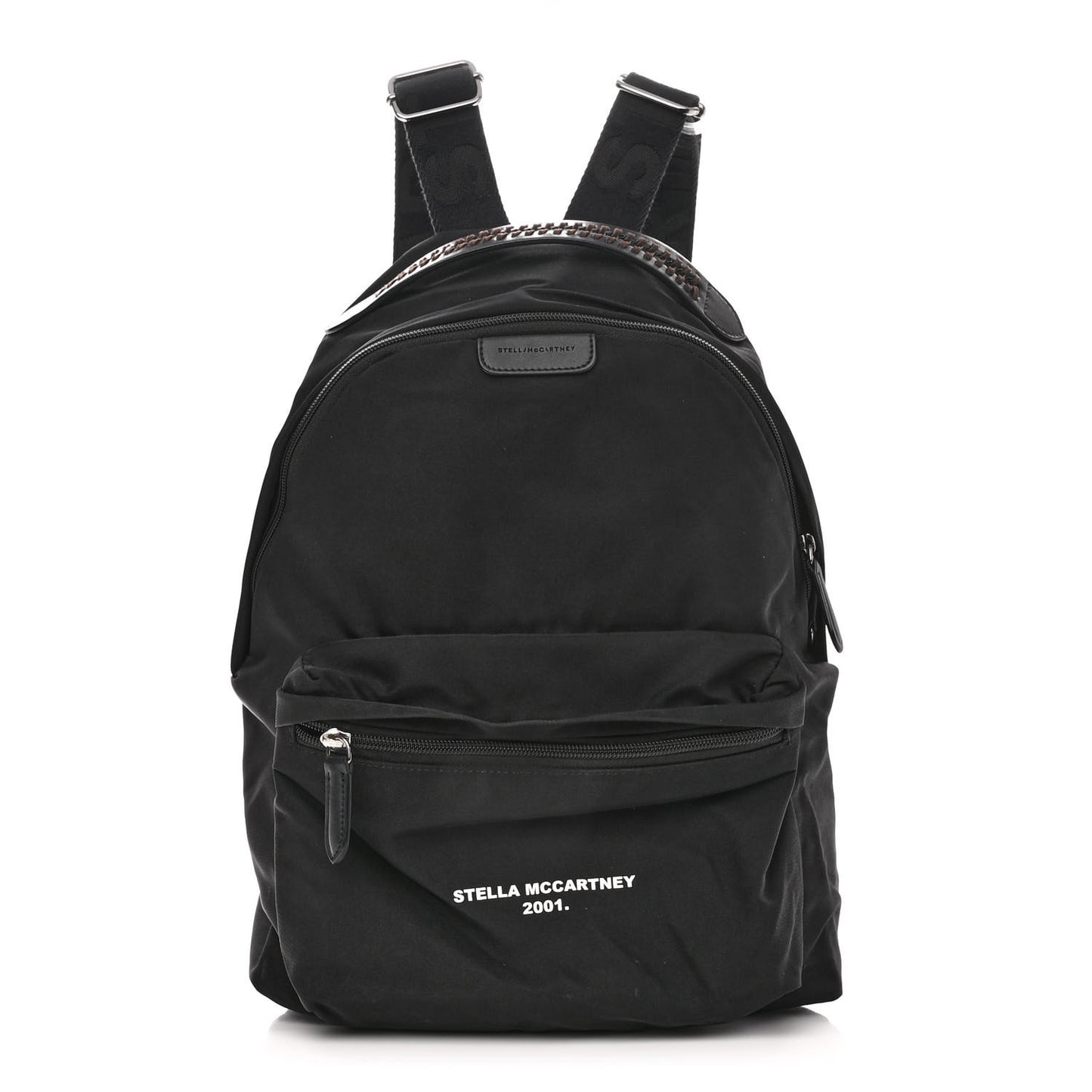 Nylon Falabella Logo Go Backpack Black White