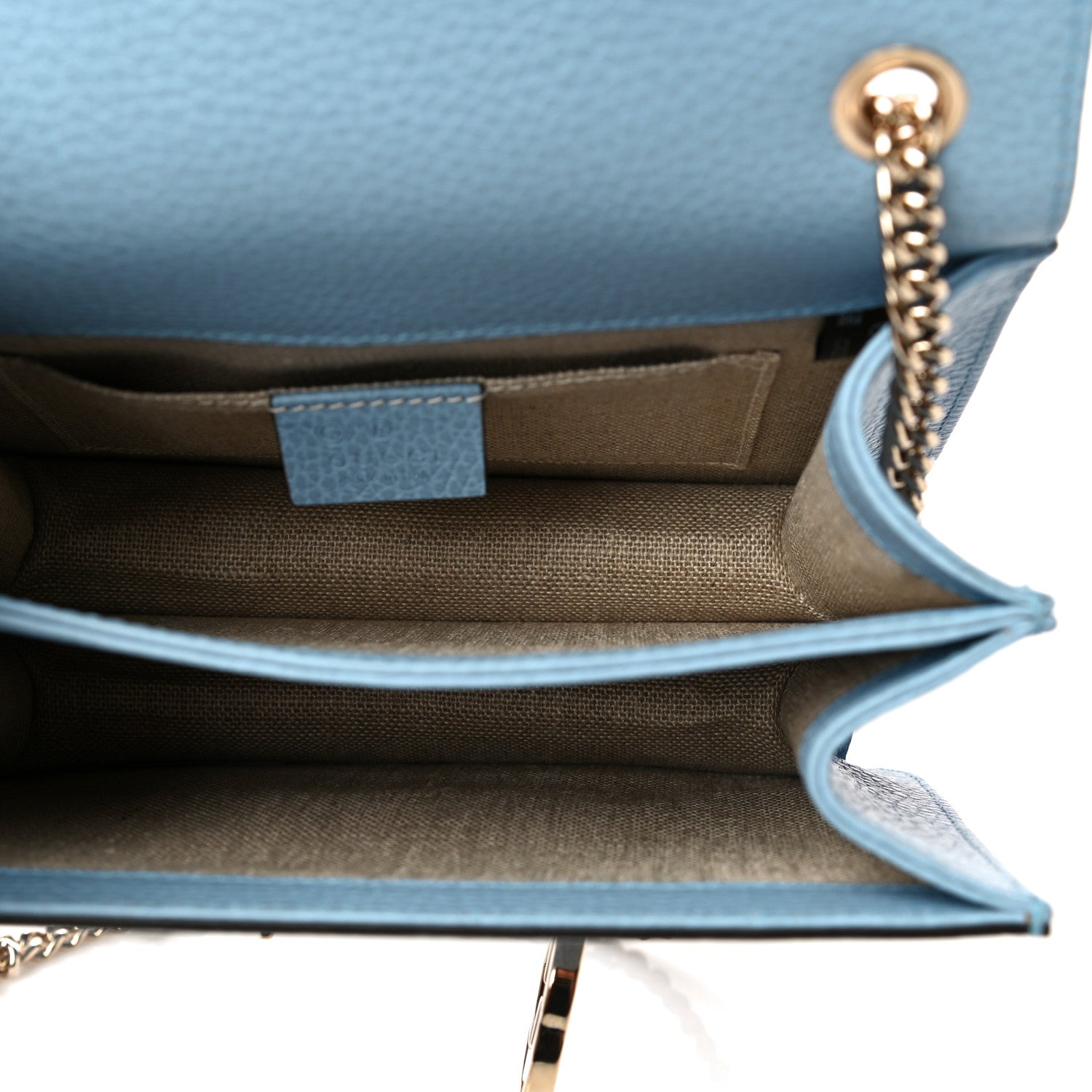 Gucci Dollar Calfskin Small Interlocking G Shoulder Bag Mineral Blue 5 of 14