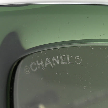 Chanel Acetate Pearl Rectangle Sunglasses 5480-H Dark Green 7 of 8