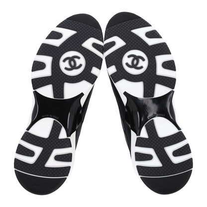 Chanel Calfskin CC Womens Sneakers 38 Black 7 of 10