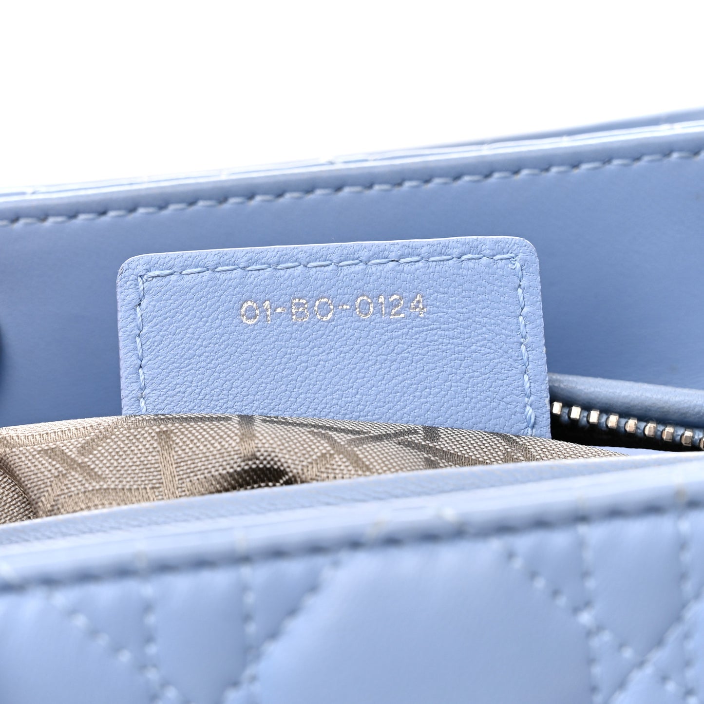 Lambskin Cannage Medium Lady Dior Light Blue