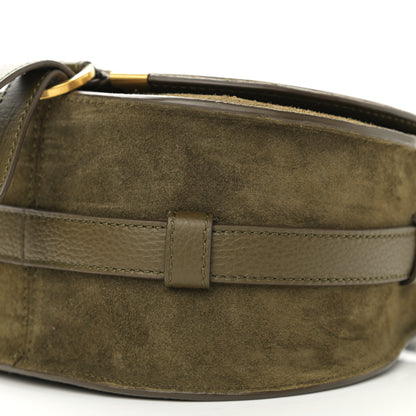 Chloe Suede Calfskin Mini Marcie Round Crossbody Bag Deep Olive 10 of 10