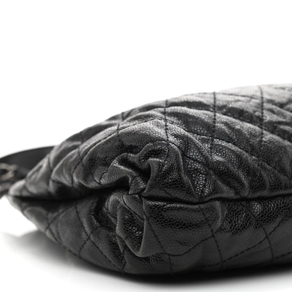 Chanel Caviar Quilted Medium Elastic Shopping Tote Black 9 of 10