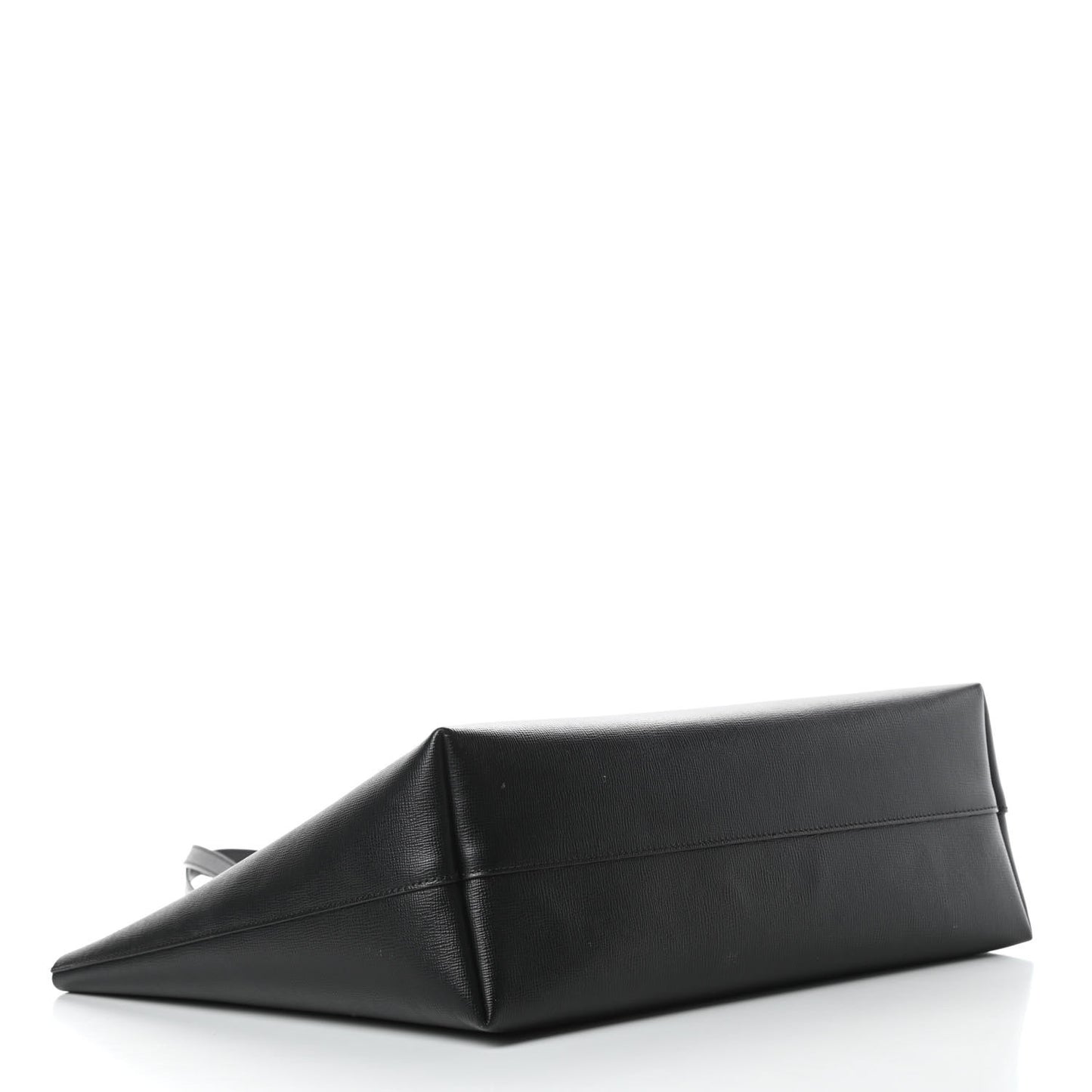 Grained Calfskin Small T Tote Black