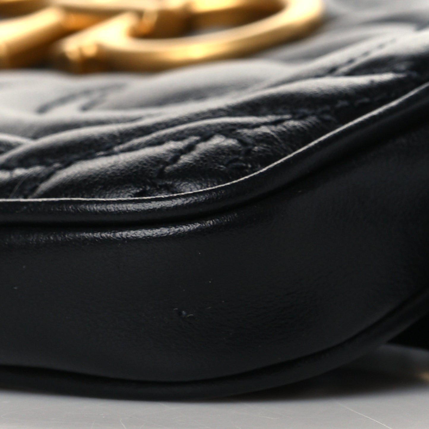 Calfskin Quilted Gancini Belt Bag Black