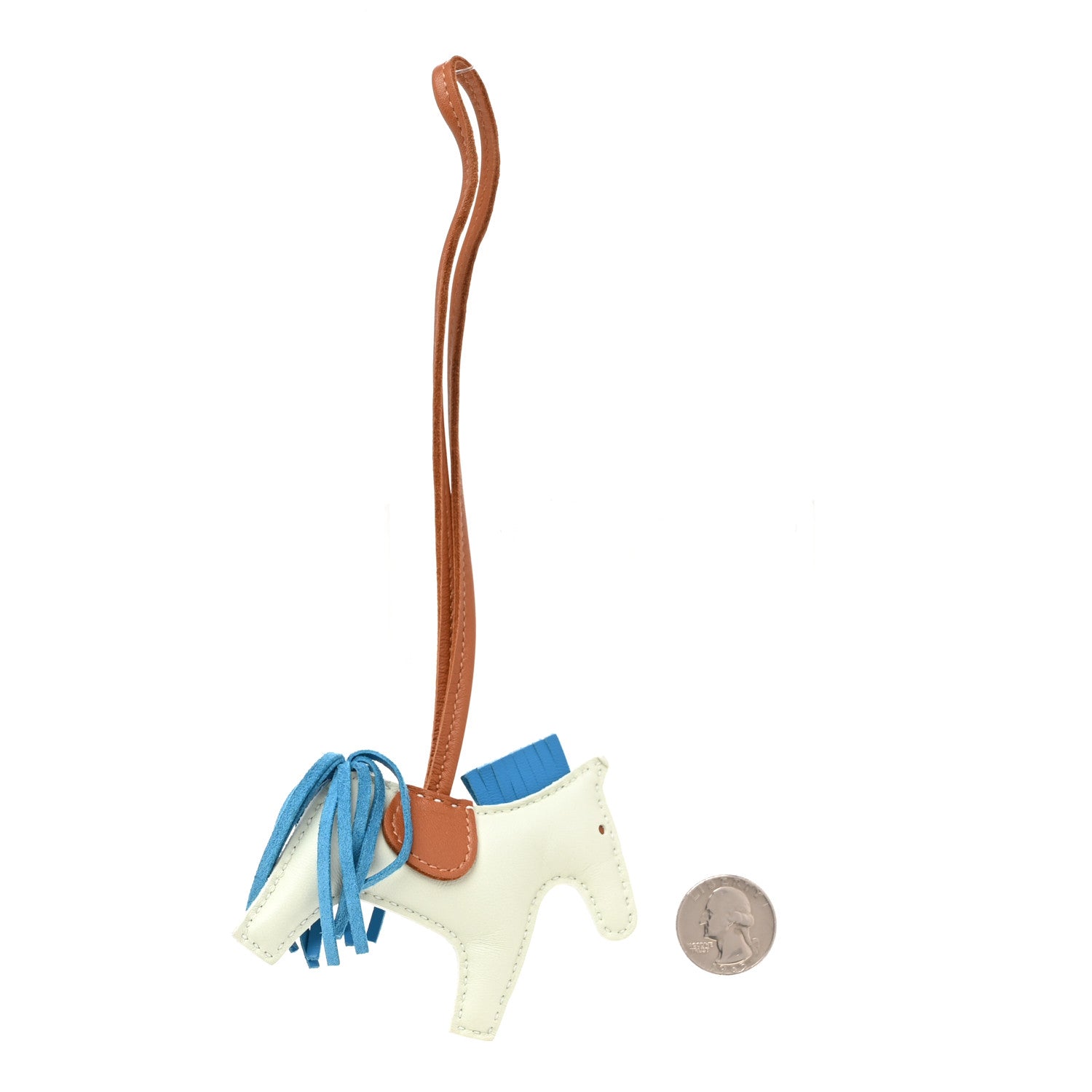 Hermes Milo Lambskin Grigri Rodeo Horse Bag Charm PM Vert Fizz Bleu Zanzibar Gold 2 of 4