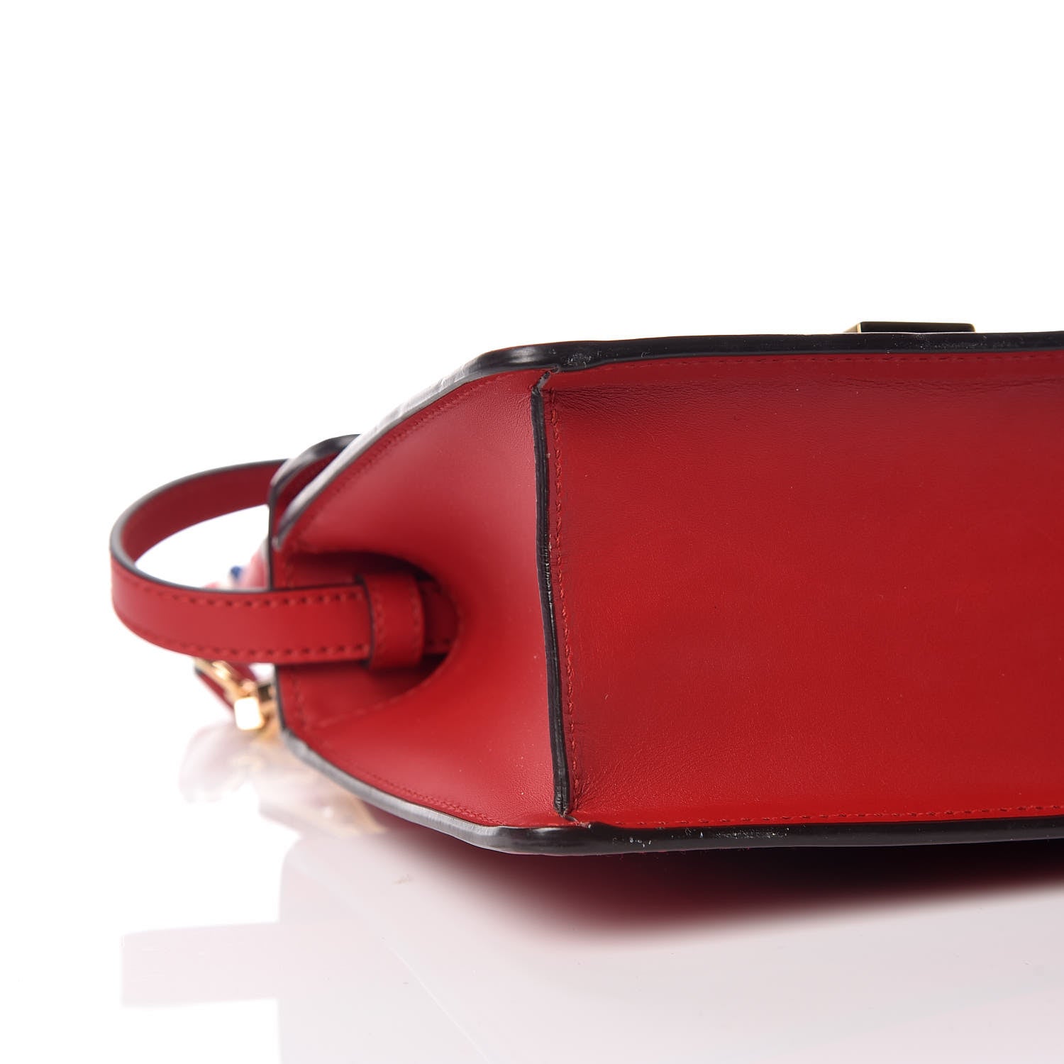 Gucci Calfskin Mini Sylvie Top Handle Bag Hibiscus Red 9 of 17
