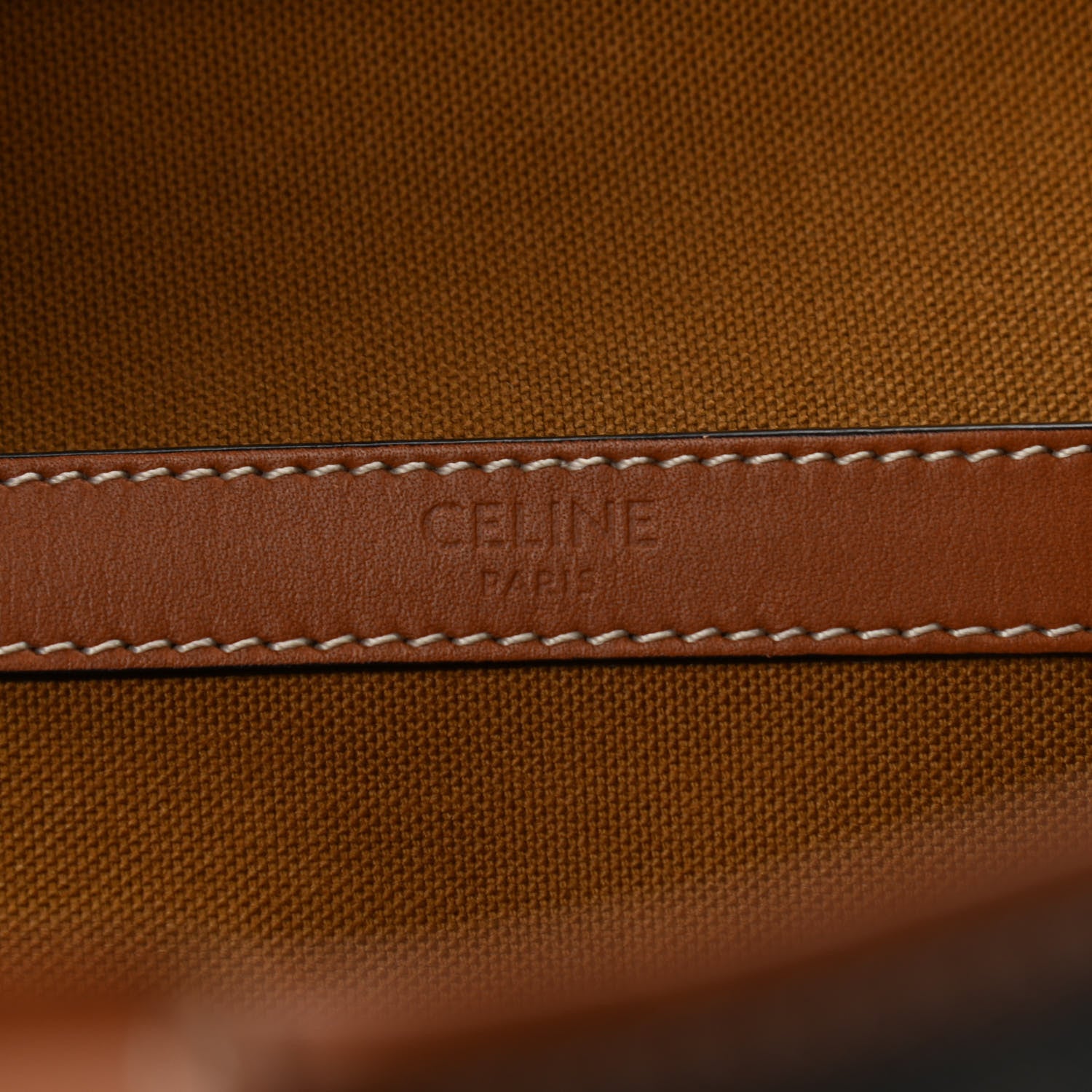 Celine Triomphe Canvas Calfskin Medium Cabas Bag Tan 6 of 13