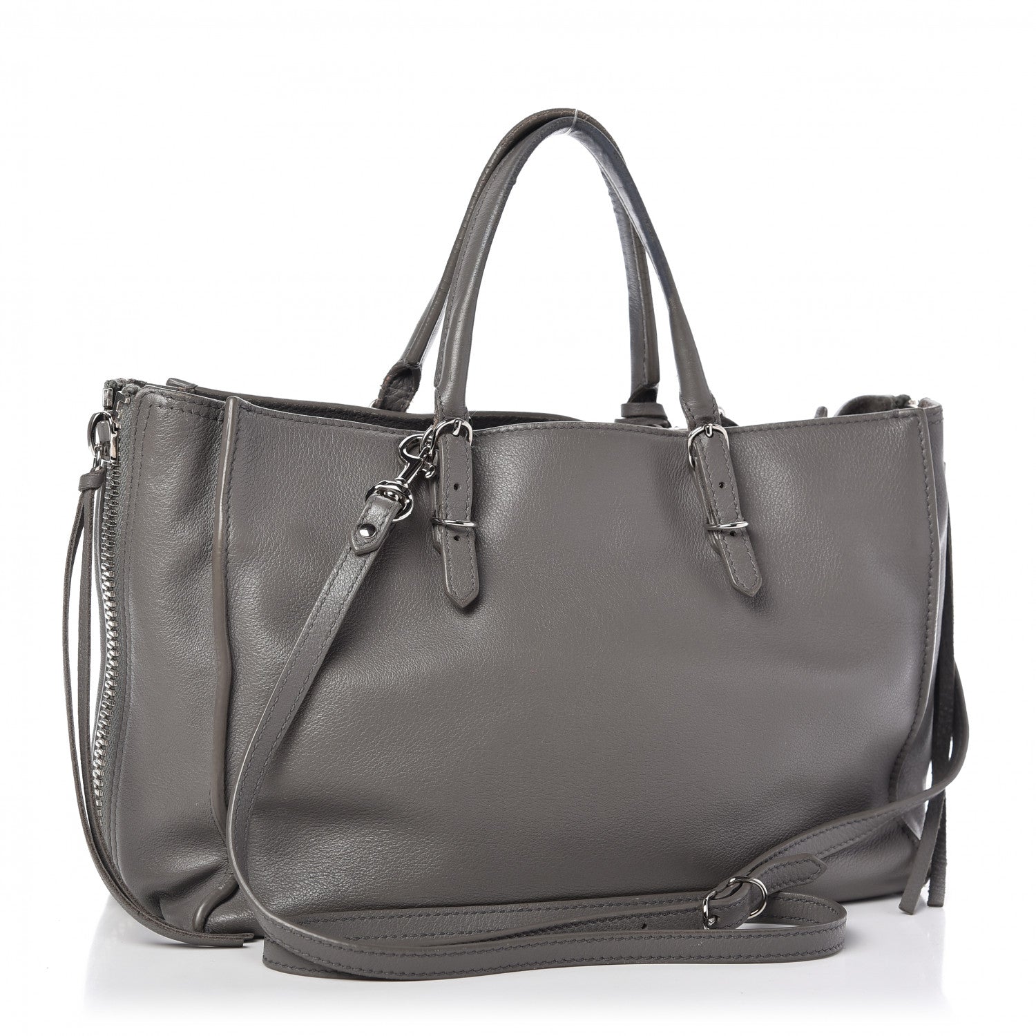 Balenciaga Veau Papier A6 Zip Around Tote Gris Acier 3 of 16