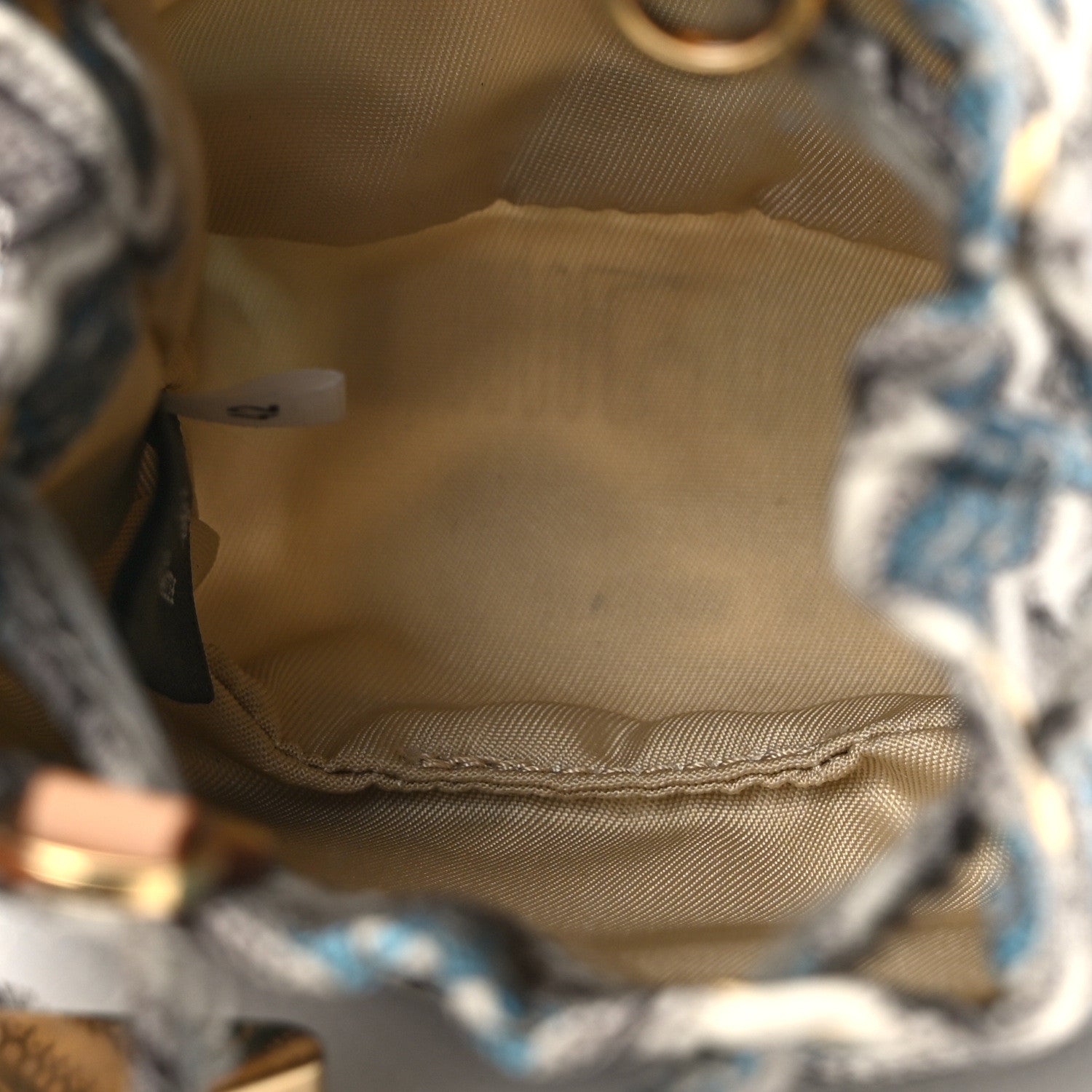 Prada Nylon Metal Triangle Logo Mini Drawcord Pouch Shoulder Bag Blue Multicolor 4 of 11