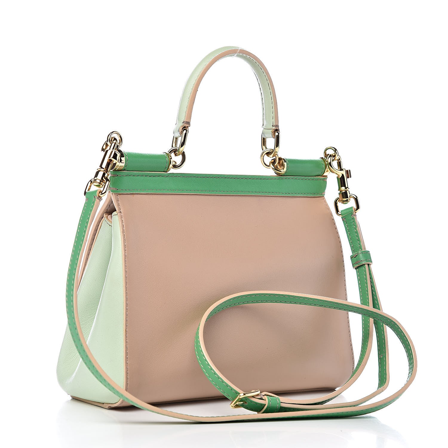 Dolce & Gabbana Dauphine Mini Miss Sicily Satchel Pink Green 3 of 21