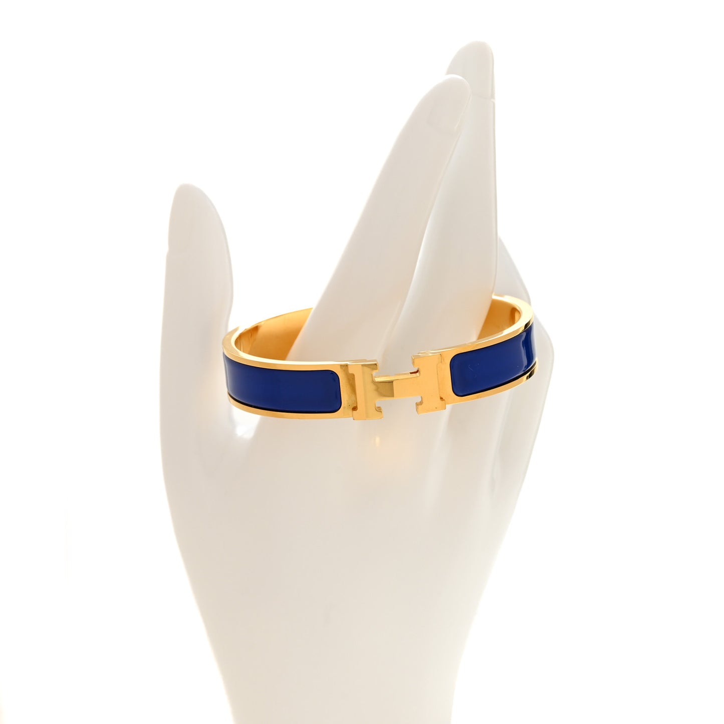 Narrow Enamel Clic Clac H Bracelet PM Bleu Royal