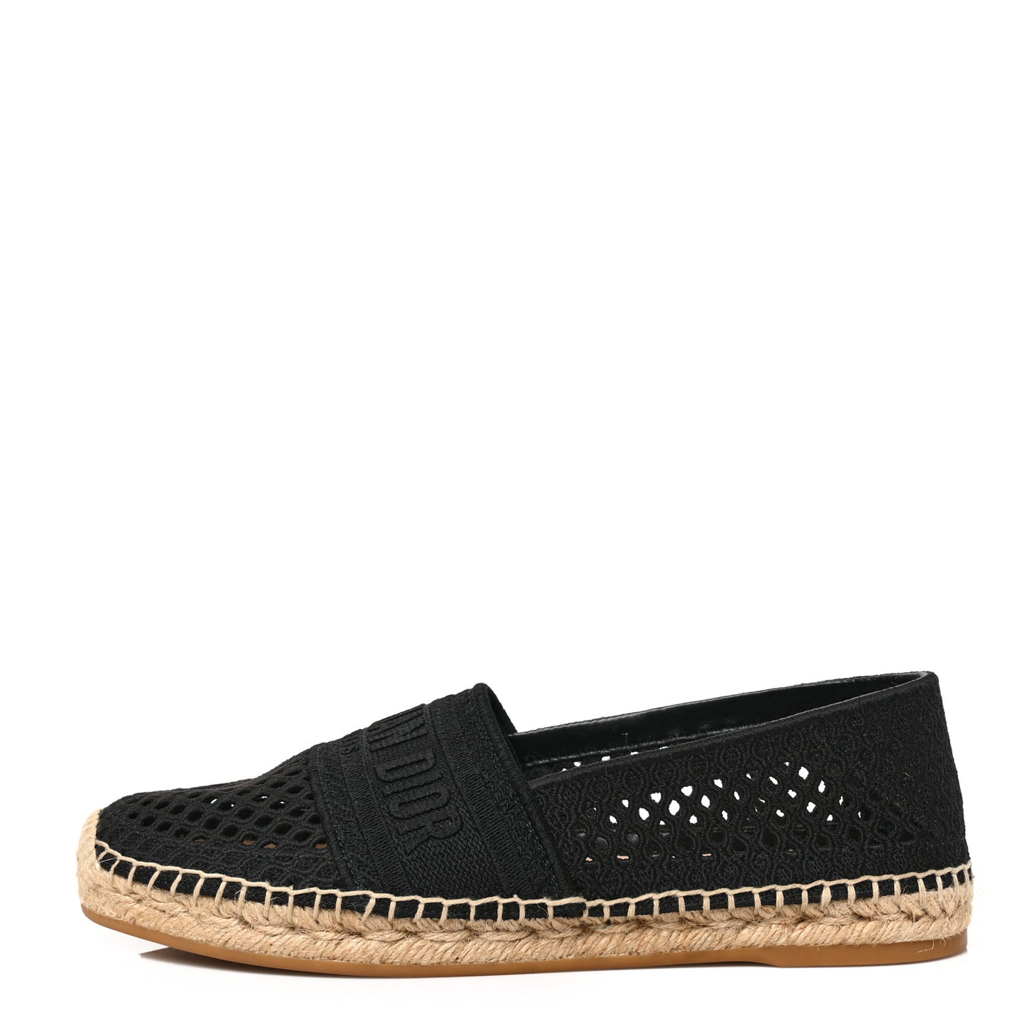 Canvas Embroidered Perforated Granville Espadrille 38.5 Black