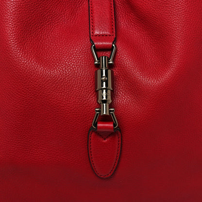 Gucci Cellarius Calfskin Large New Jackie Nouveau Fringe Hobo Red Flame 7 of 13