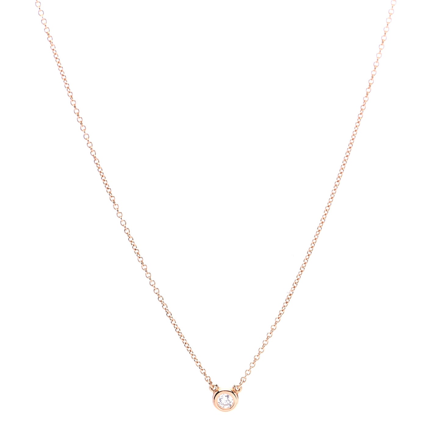 18K Yellow Gold Diamond .12ct Elsa Peretti Diamonds by the Yard Pendant Necklace
