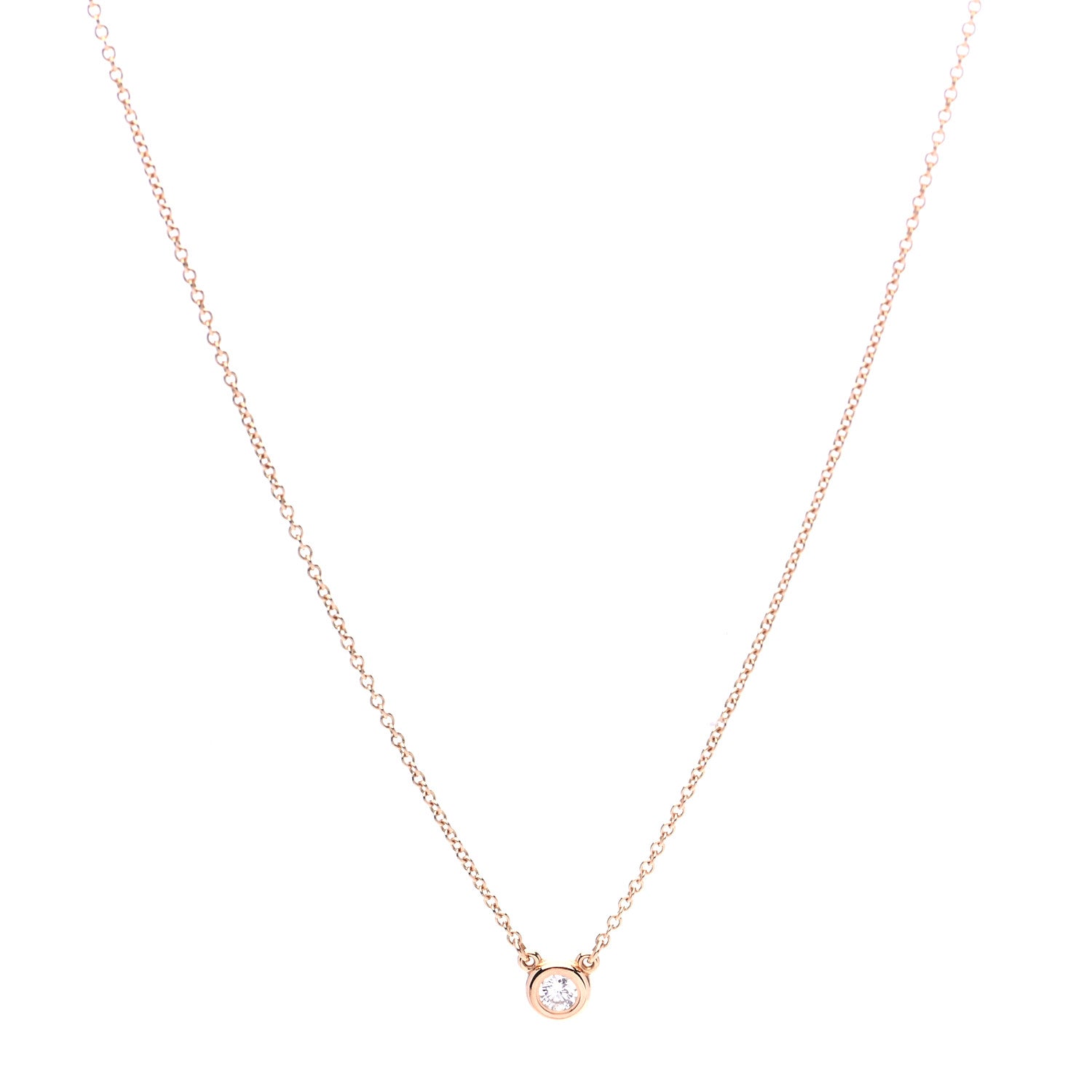 Tiffany 18K Yellow Gold Diamond .12ct Elsa Peretti Diamonds by the Yard Pendant Necklace 1 of 5