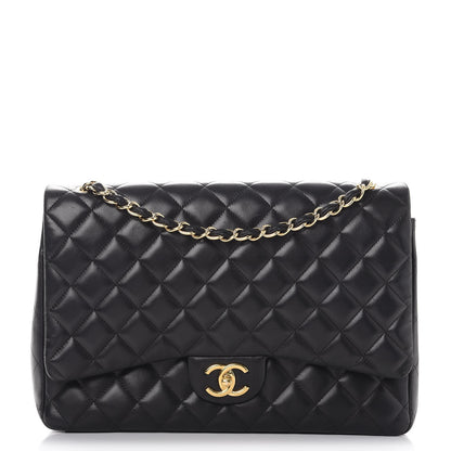 Chanel Lambskin Quilted Maxi Double Flap Black 1 of 10