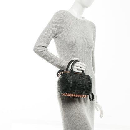 Alexander Wang Pebbled Lambskin Mini Rockie Black Rose Gold Hardware 3 of 7