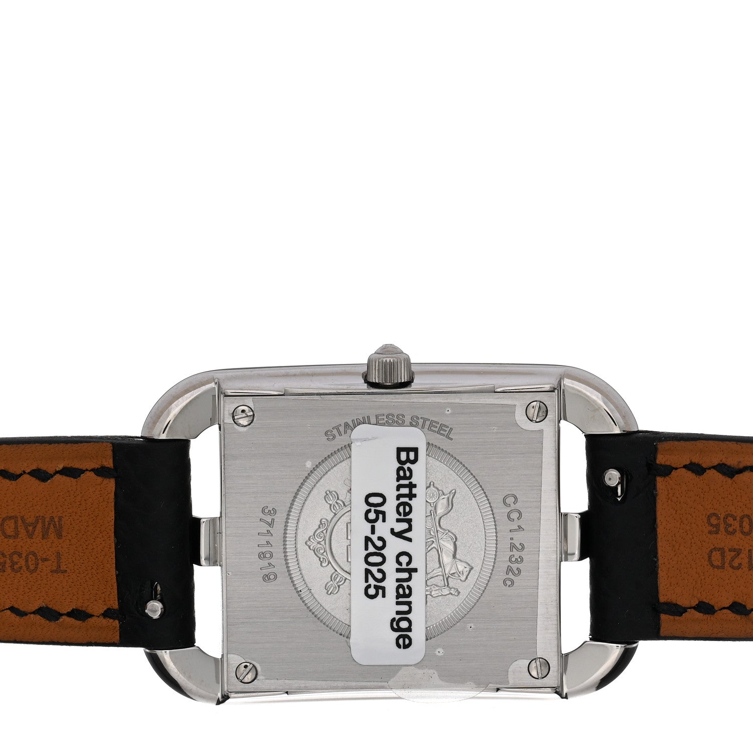 Hermes Stainless Steel Epsom Diamond Bezel Mother of Pearl 23mm Cape Cod Quartz Watch Noir 4 of 5