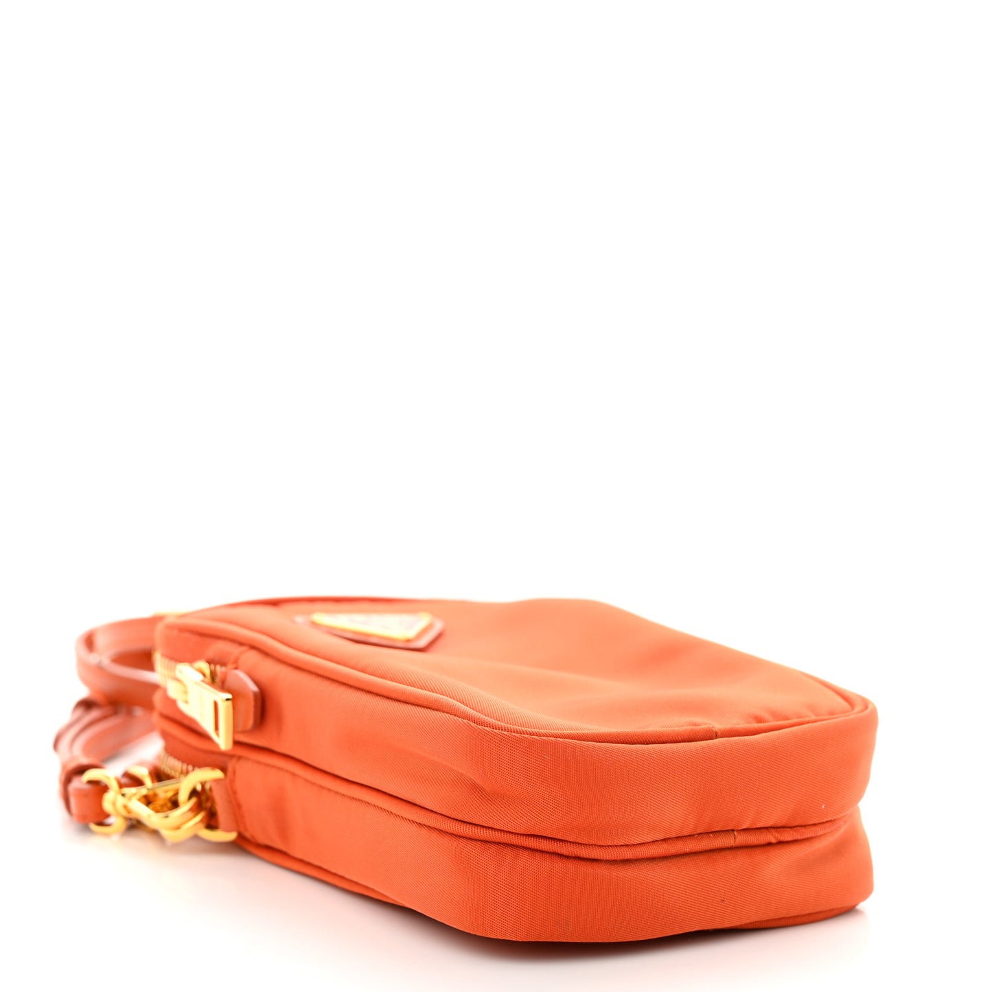 Tessuto Nylon Double Zip Phone Case Crossbody Bag Papaya