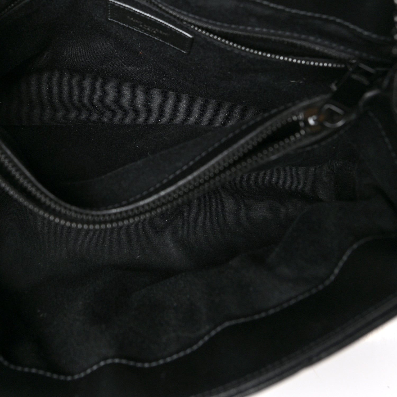 Saint Laurent Calfskin Y Quilted Monogram Medium Loulou Chain Satchel Black 6 of 11