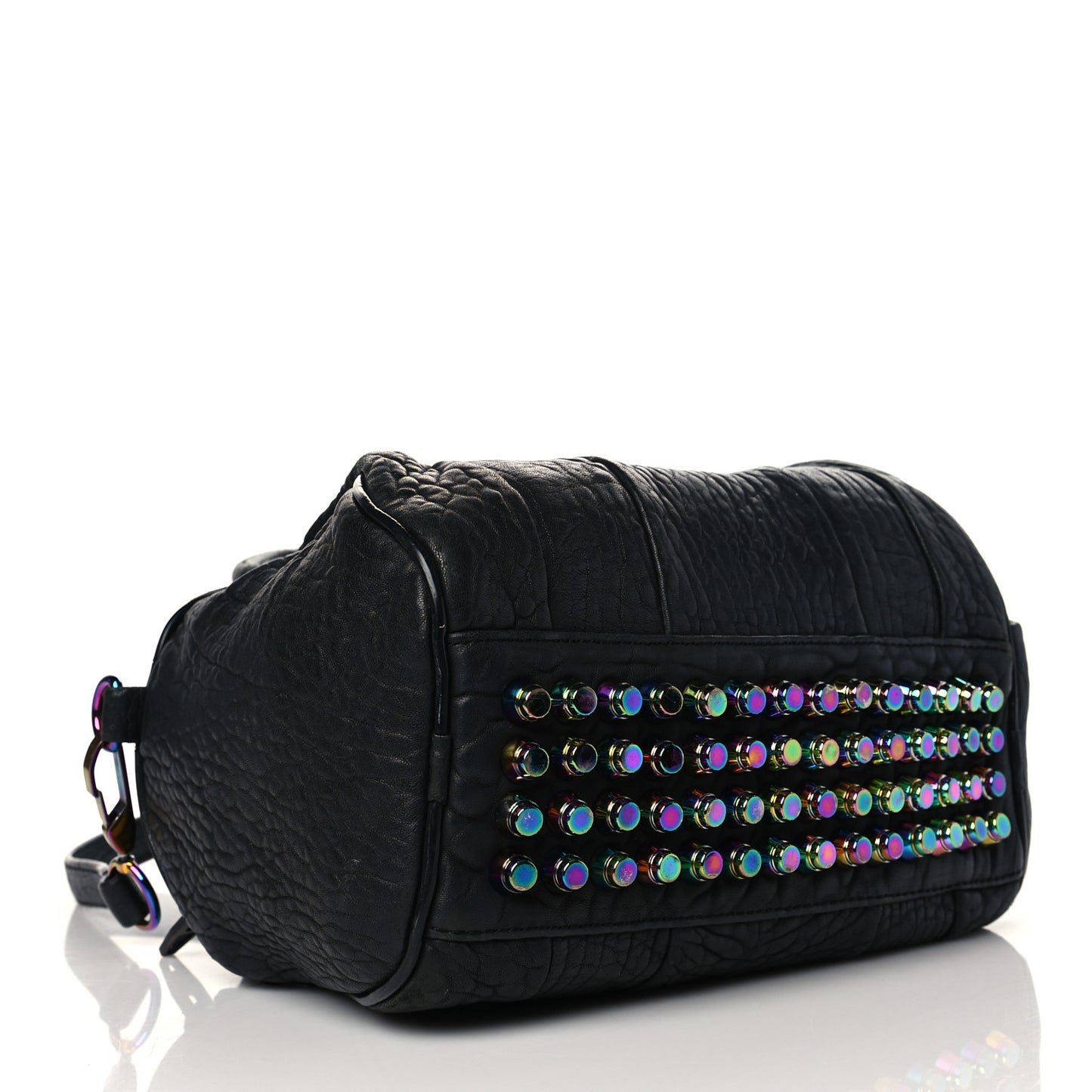 Pebbled Lambskin Rockie Black Iridescent Hardware
