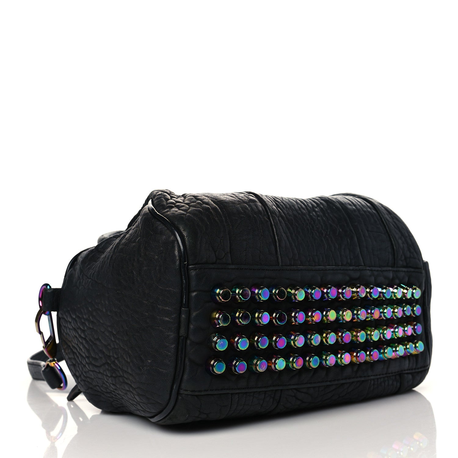 Alexander Wang Pebbled Lambskin Rockie Black Iridescent Hardware 3 of 10