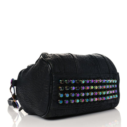 Alexander Wang Pebbled Lambskin Rockie Black Iridescent Hardware 3 of 10