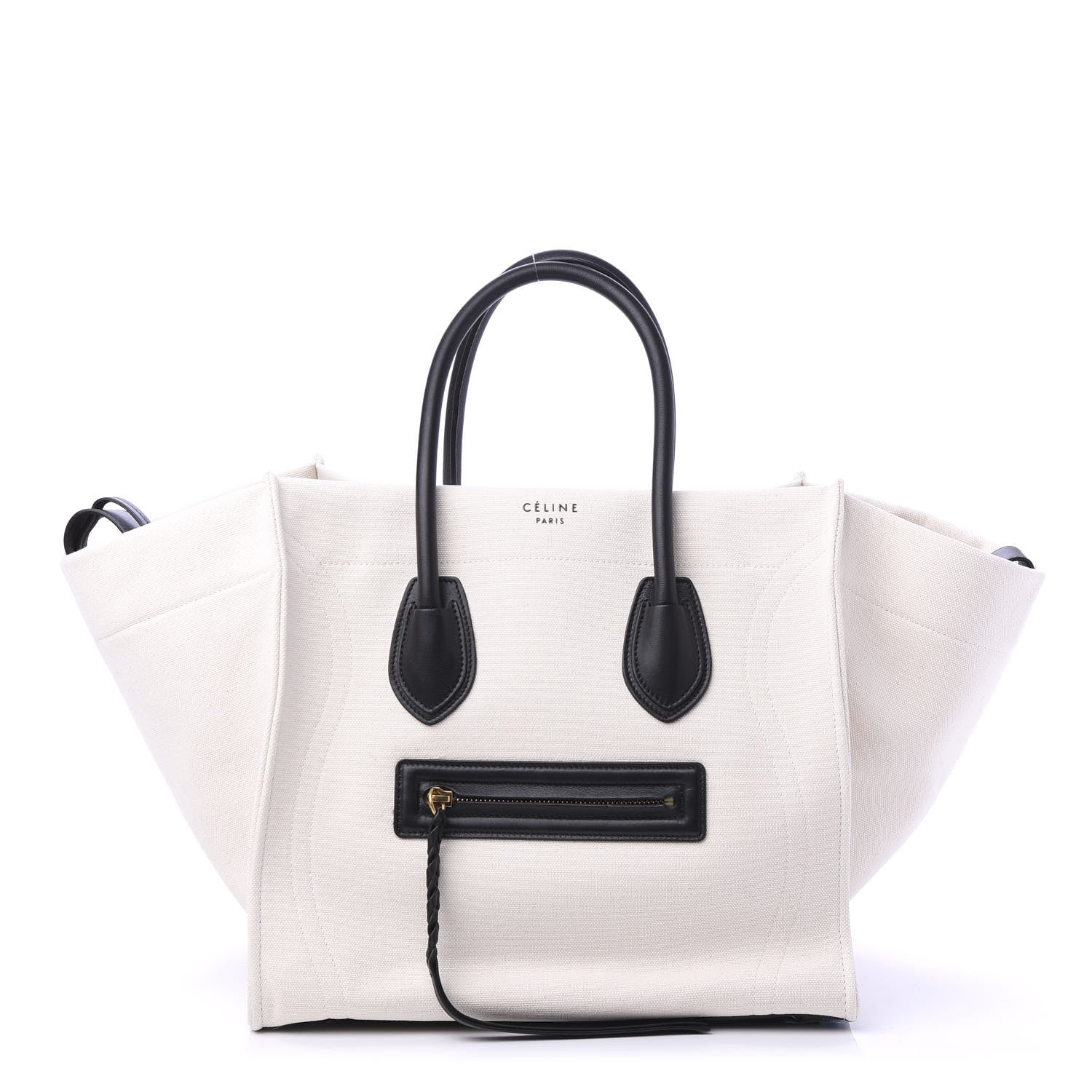 Celine Washed Canvas Medium Phantom Luggage White 1 of 9