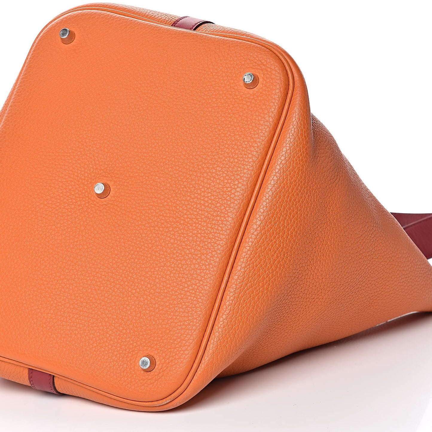 Taurillon Clemence Swift Eclat Picotin Lock 26 GM Orange Rouge Grenat